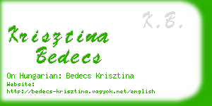 krisztina bedecs business card